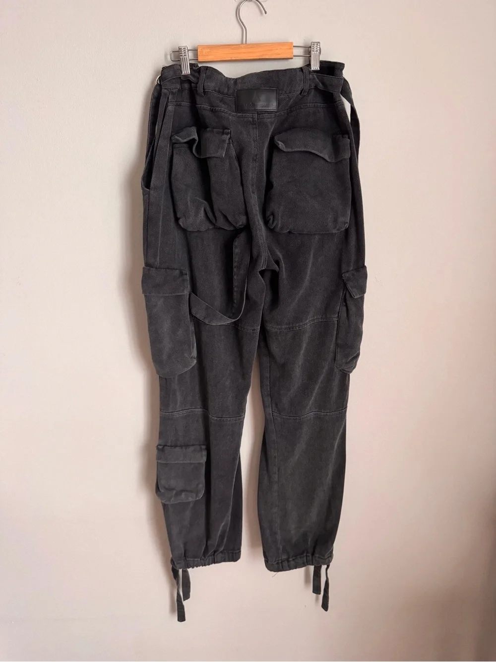 Manière De Voir Washed Black Cargo Utility Jogger Pants Streetwear Size M - Picture 4 of 16